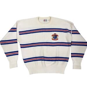Vtg 80s Cliff Engle Kansas University Jayhawks KU Sweater Wool Blend Men's XL